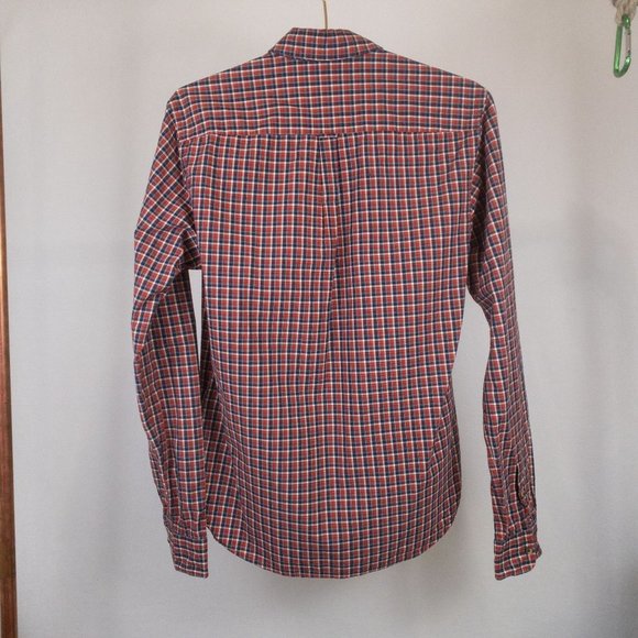 Scotch & Soda Button Down Up 100% Cotton Flannel Plaid Dress Shirt Orange Size S - Picture 3 of 3